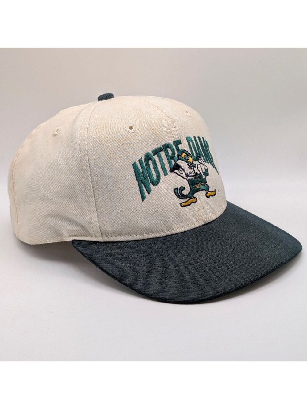 Notre Dame Fighting Irish University Square Snapback Hat Vintage NCAA 80s 90s